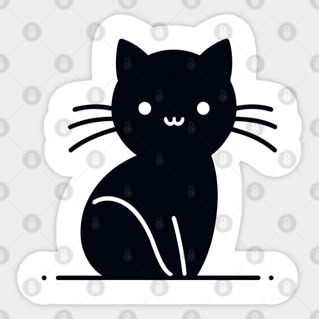 Black Cat Smiley Sticker by DrextorArtist